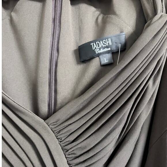 Tadashi Shoji Heart Neckline Cocktail Chocolate Brown Dress Size L - Picture 9 of 13